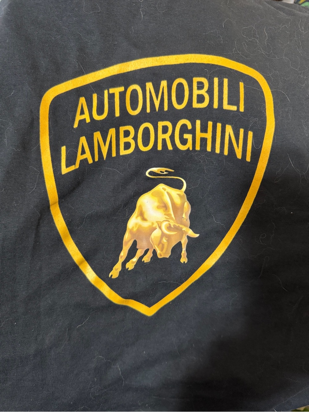 Lamborghini Black and Gold Shield Logo Tee